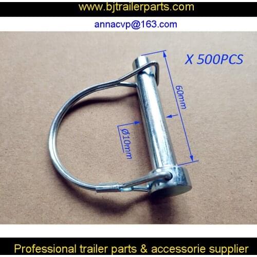 CVP 500PCS ROUND WIRE LOCK PINS 10MM BRIGHT ZINC PLATED, ROUND LOCKS STUDS, PINS PARTS, TRAILER PARTS