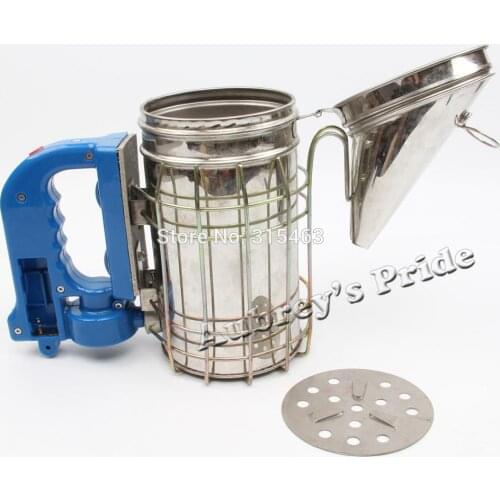 Electric Motor and Hand Type Battery Drive Bee Hive Smoker Stainless Steel Heat Shield Beekeeping Equipment