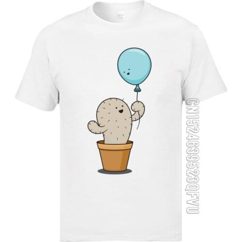 Cactus Hug Balloons Popular Funny T Shirts Hip Hop Music Tshirts Love Knows No Bounds 100% Cotton Mens T-Shirt Design Tee-Shirt