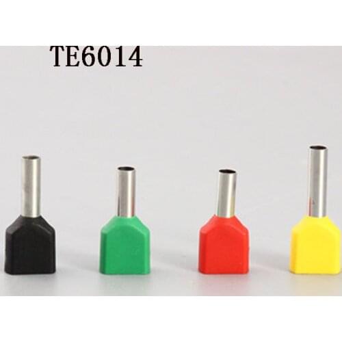 TE6014 insulated TWIN CORD end terminals suit 6mm2 Cable Wire Connector Crewel tube preinsulating terminals 100PCS/Pack