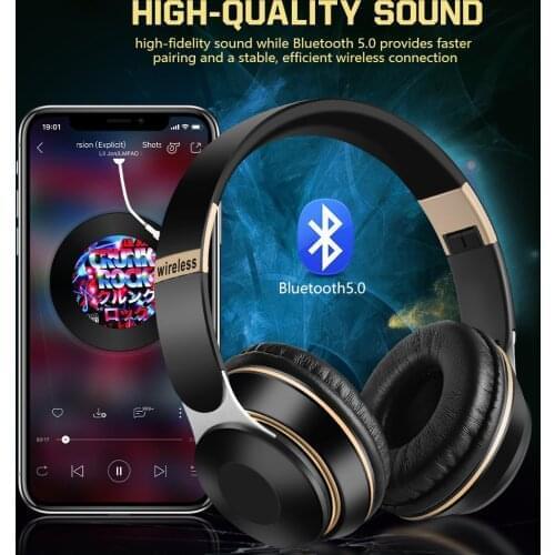 Kebidu Bluetooth Earphones Wireless Bass Stereo Headset Sport Headphones Support TF Card With Microphone For Computer Phone