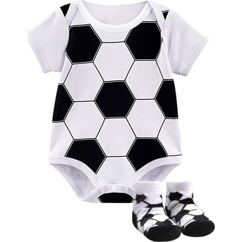 Newborn Boy Cosplay Costume Soccer Bodysuit Outfits Baby Halloween Costumes for Baby Summer Shorts Sleeve Clothes