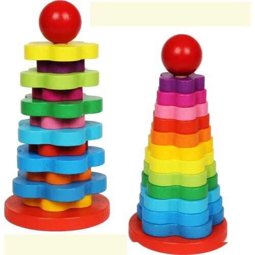 Montessori Materials Math Rainbow Tower Diy Children Wooden Learning Educativos Match Early Education Game Kid Birthday Toy Gift