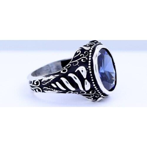 Handmade Mens Silver Tanzanite Ring,925 Silver Oval Tanzanite Ring, Silver Handmade Tanzanite Man Ring