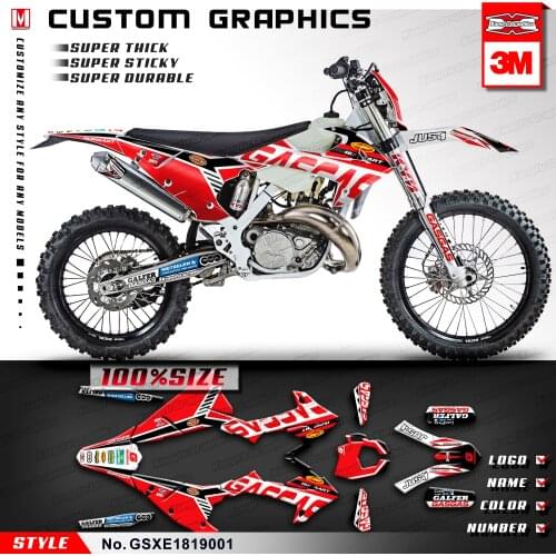 KUNGFU GRAPHICS Custom Decal MX Stickers Kit Adhesives for GAS GAS XC EC 200 250 300 ECRANGER Enduro Six Days 2018 2019 2020 Red