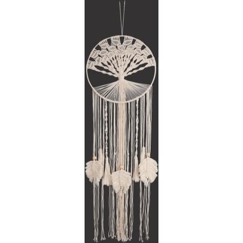 Boho Dream Catcher Wall Decor Nordic Beige Hand-Woven Dream Catcher Tree of Life Aesthetic Room Home Decoration Accessories