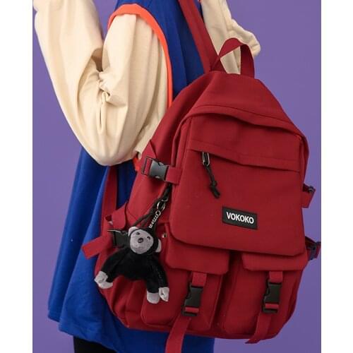 Nylon School Backpack For Teenage Girls Boys College Book Laptop Rucksack 2 Size Trendy Women Travel Backpack High Quality bag