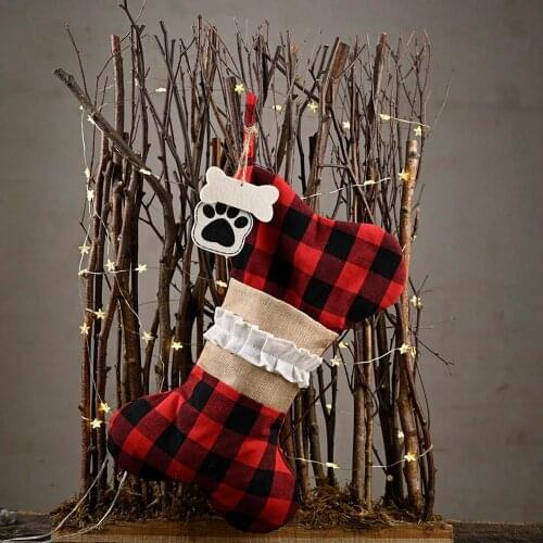 New Year Gift Bag Xmas Tree Ornaments Knitted Christmas Stockings Home Decor Kids Candy Bag Snowman Deer Pocket