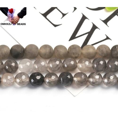 OMH Wholesale JD194 4 6 8 10 12mm Jewelry DIY Making Bracelet Necklace Natural AAA Crystal Loose Spacer Faceted Round Beads