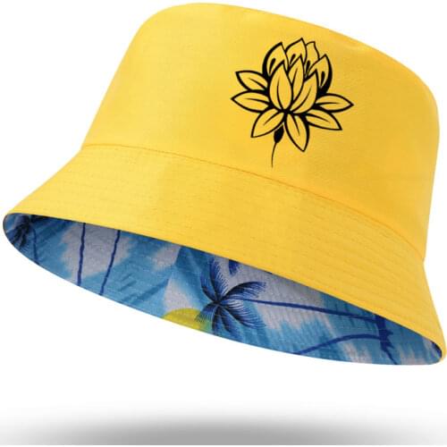 DAWASARU Lotus Flower Buddhism Buddha Meditation Print Men Women Outdoor Panama Fishing Cap Fisherman Hat Harajuku Fishing Hat