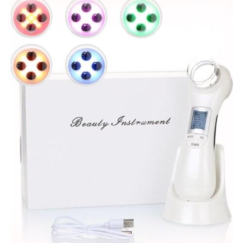 Rechargable RF Radio frequency EMS Ultrasonic Skin Cleaner Facial Care LED beauty Machine