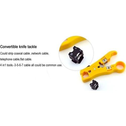 Flat or Round UTP Cat5 Cat6 Wire Coax Coaxial Stripping Tool Universal Cable Stripper Cutter
