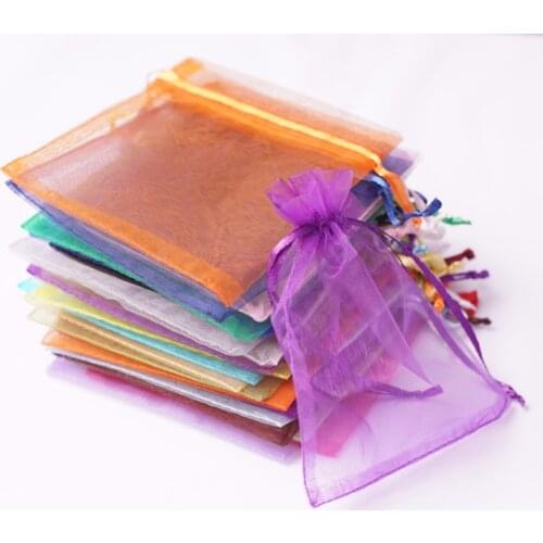 20pcs 7x9 9x12 11x16 13x18 15x20 Organza Gift Bags Jewelry Packaging Bag Wedding Party Decoration Drawstring Candy Pouches