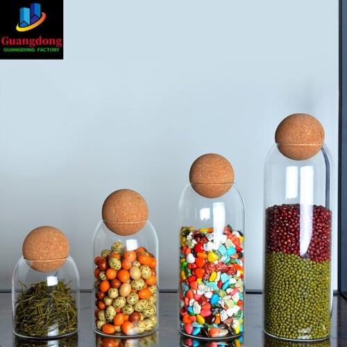 Ball cork lead-free glass jar with lid bottle storage tank sealed tea cans cereals transparent storage jars coffee contains