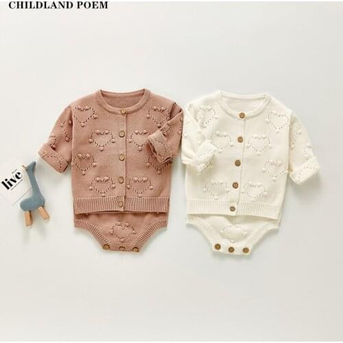 Knitted Baby Clothes Autumn Winter Baby Romper Jumpsuit Baby Girls Clothes Newborn Infant Girl Romper Baby Cardigan Sweater
