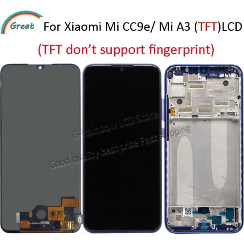 TFT Display For Xiaomi Mi A3 LCD Touch Screen For Mi CC9E LCD Screen Replacement Digitizer Assembly For Xiaomi Mi A3 LCD Display