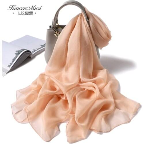 100% Pure Silk scarf Women Soild color widened Silk scarf Fashion female Plain shawl long scarf For Laides Large beach towel