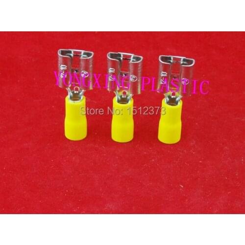 100 piece/lot double crimp male insulating terminal connector FDD5-250 12-10AWG 4.0-6.0mm square