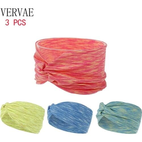 3 Pcs Wide Headbands for Women Hair Accessories Girls Cute Hair Bands Soft Cotton Elastic Sports Headband 2020 VERVAE