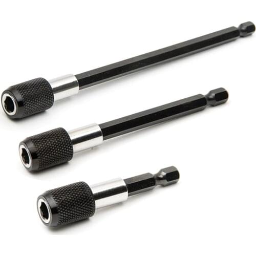 3pcs Drill Bit Hex Shank Extension Bar Magnetic Socket Screwdriver Bit Holder Stainless Steel Hex Shank Quick Release Electric D