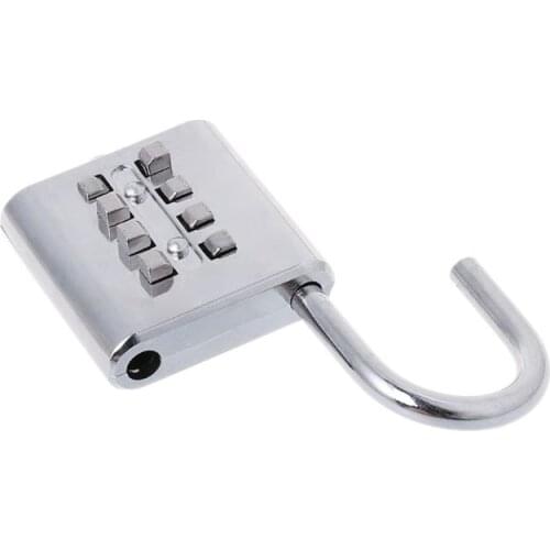 4 Digit Push Button Combination Number Luggage Travel Code Lock Padlock Silver