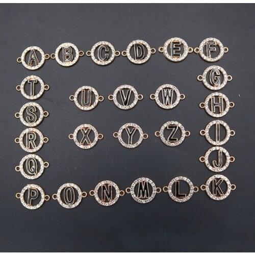 6pcs Kc Gold 26 Letter*A-Z *Charm Alloy Connector Bracelet Earring DIY Metal Jewelry Handmade Accessories A1650