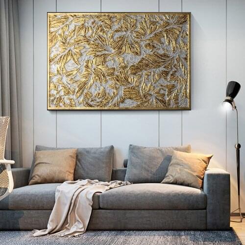 Abstract Gold Nordic Retro Minimalist Beautiful Canvas Painting Luxury Posters Wall Art Pictures For Living Room Decoration