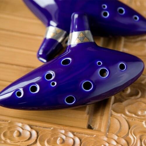 12 Hole Ocarina Ceramic Alto C Ocarina Flute Beginner Musical Instrument Blue Inspired Of Legend Time Musical Instrument