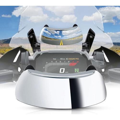 Aluminum Alloy Shockproof Motorcycle Rearview Mirror Handlebar 180 Degree Adjustable Safety Wide Visibility Blind Spot Mirror