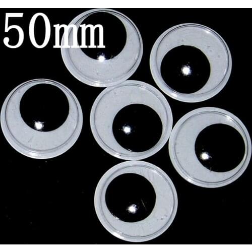 Free Shipping 6pcs/lot Size 50mm Movable Toy Eye googly eyes Plastic Eye Without Self-adhesive