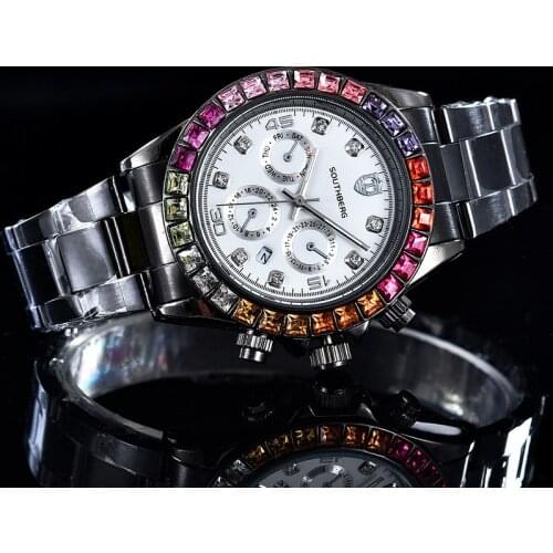 Fashion Women diamond Colorful Dial Reloj Mujer Concise Girl Wrist Watches Female Quartz Watches Ladies Rhinestone Clocks Watch