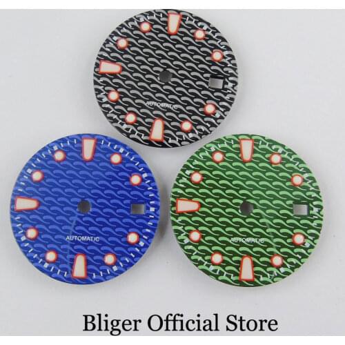 28.5mm Colorful Watch Dial with Date Window Nologo Fit MIYOTA ETA 2836 Automatic Movement