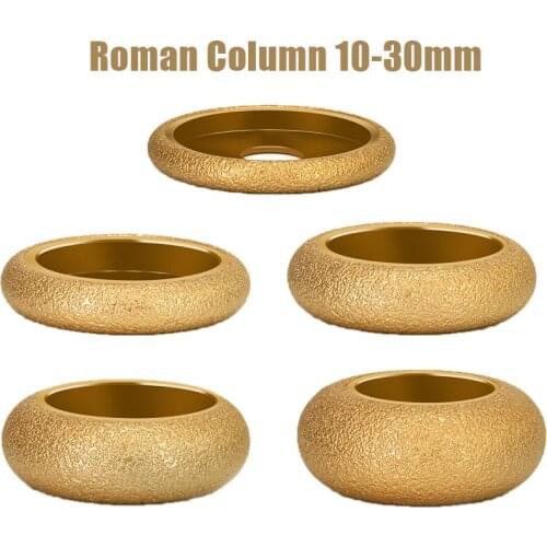 Dia 3inch 75mm 20mm Bore Roman Column Dry Vacuum Brazed Diamond Grinding Wheel Marble Demi-bullnose Edge Profile Grinding Disc