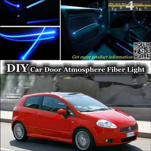 For Fiat Punto Grande Evo / Zastava 10 interior Ambient Light Tuning Atmosphere Fiber Optic Band Lights Inside Door illumination