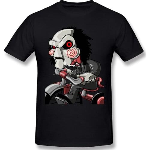 Jig Homme T-Shirt Saw Horror Film Tshirt Short Sleeve Men Cotton Tees Harajuku Streetwear