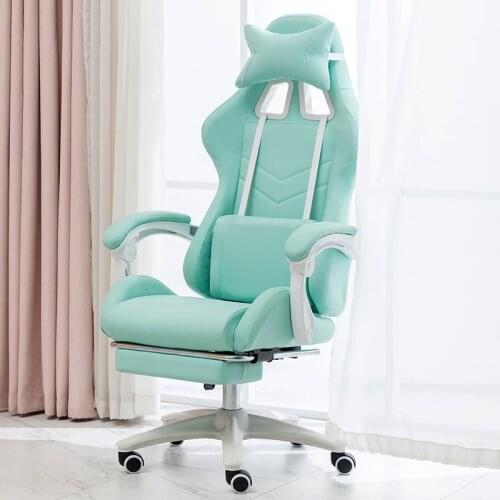 Girls gaming chair pink green office swivel chair computer lift chair bedroom live gamer chair adjustable chair WCG game chair