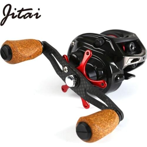 JITAI Baitcasting Fishing Reel Extended Carbon Handle Cork Knobs Aluminum Metal Spool Lightweight Carretilha Wheels Coils Peche