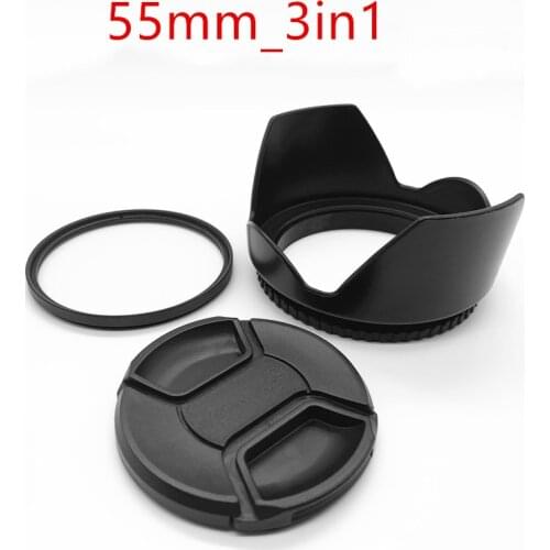 55mm Lens Hood Cap UV Filter for Sony A550 A560 A580 SLT A33 SLT A55