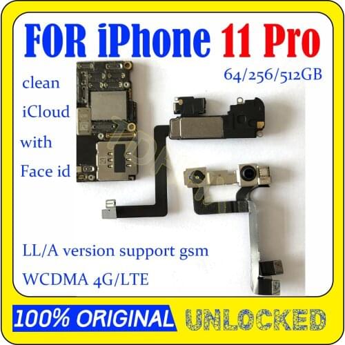 Clean iCloud Motherboard For iPhone 11 Pro MAX 64G 256G 128GB Factory Unlocked Mainboard with chips IOS Update Support 4G LTE