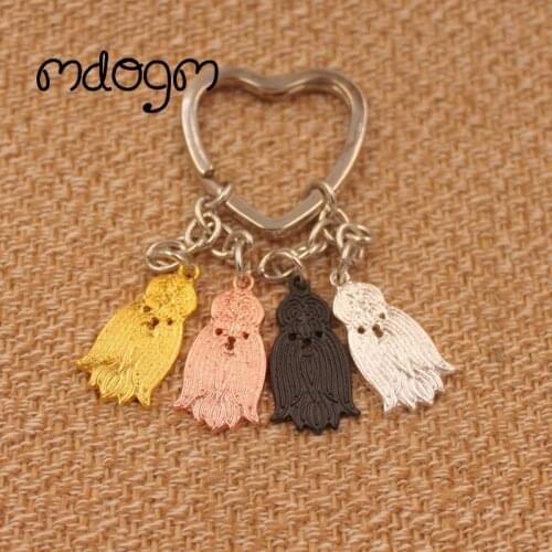 Cute Shih Tzu Dog Animal Gold Silver Plated Metal Pendant Keychain For Bag Car Women Men Girls Boys Love Jewelry K131