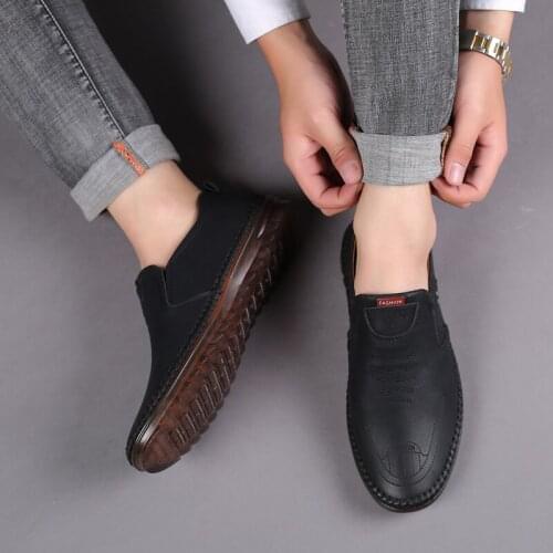 Men Loafers Shoes Genuine Leather Light-weight Men Sneakers Fashion Mens Casual Shoes for Man Hot Sale Walking Flats Oxfords