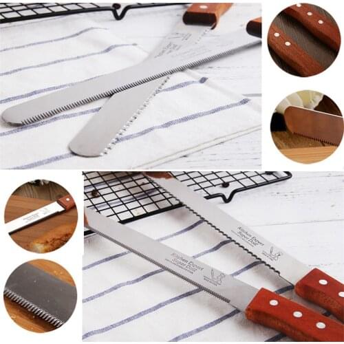 Bread Knife Stainless Steel Kitchen Knife Serrated Bread Cutter ABS Handle Cake Toast Loaf Baking & Pastry Cutting Tools
