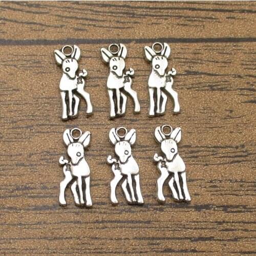Bulk Sale Little Silver Plated Deer Charms 60PCS/Lot 17×7mm Christmas Deers Jewelry DIY Supplies Charm Bracelet-RS804