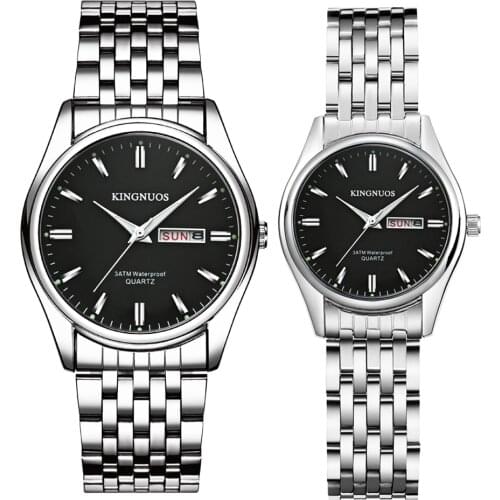 Couple Watches Dropshipping KINGNUOS Brand New Stylish Bracelet for Watches Men Women Clock Hodinky Date Week Lovers Wristwatch
