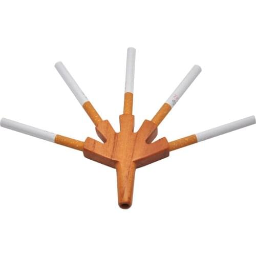 Direct supply pure hand-made wood solid wood straight five-hole cigarette holder pure wood pipe Mouthpiece for hookah