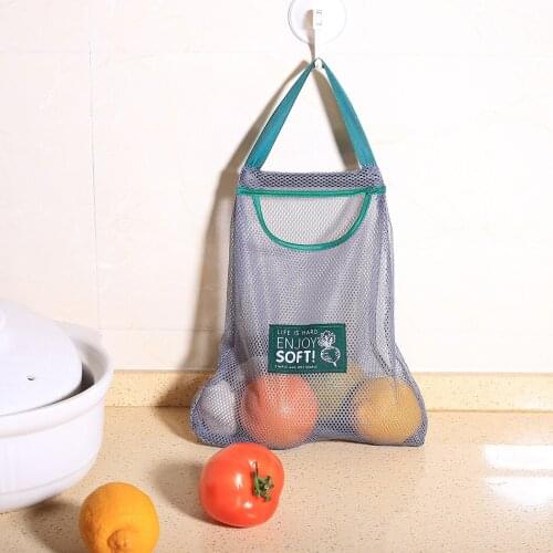 Justdolife Kitchen Mesh Grocery Bag Fashion Breathable Net String Bag Mesh Shopping Bag Net Woven Kitchen Storage Bag