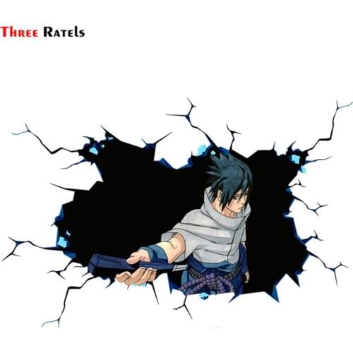 Three Ratels CHY24 Sasuke Uchiha cool Anime cartoon 3D sticker for car macbook decal