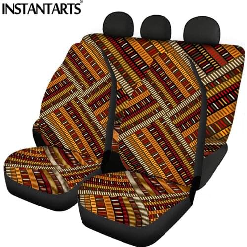 INSTANTARTS Fashion Retro Stripe Design Comfortable Car Seat Covers Universal Car Front and Back Seat Covers Non Fade Seat Cover