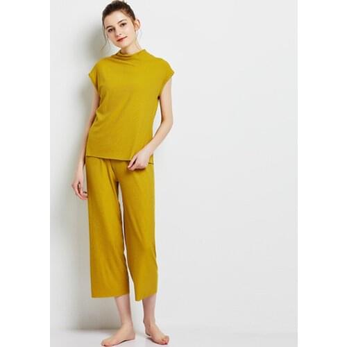 Women Modal Home Suits Two Piece Set Summer M-3XL Large Size Homewear Sleeveless Casual Home Clothes Ladies Sleepwear Pajamas