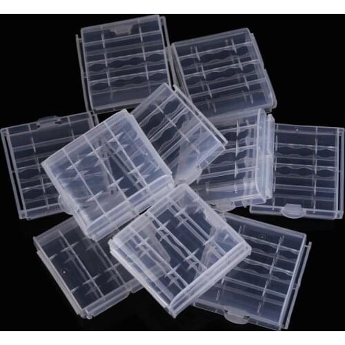 10x Plastic Case Holder Storage Box Cover for Rechargeable AA AAA Batteries
